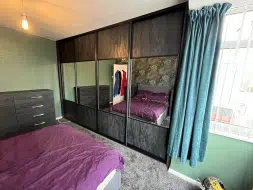 Brushed Black frames with charcoal flow and mirror panels fitted in Acklam